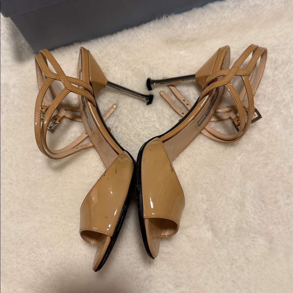 Prada Women's Beige Strappy Heels - Picture 3 of 6